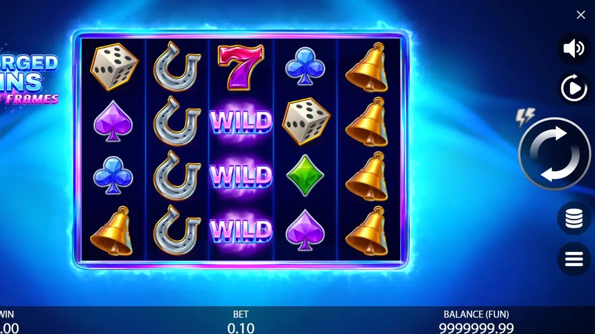 Charged Wins: Power Frames neon slot interface